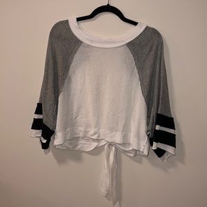 Free People white/gray crop top, size Medium